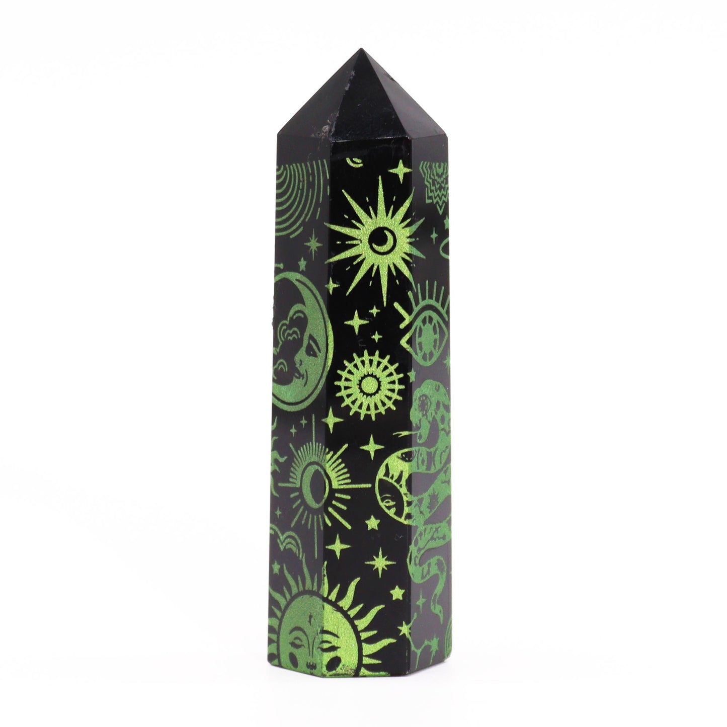 Black Obsidian Point - Mystic Story - Forest Green