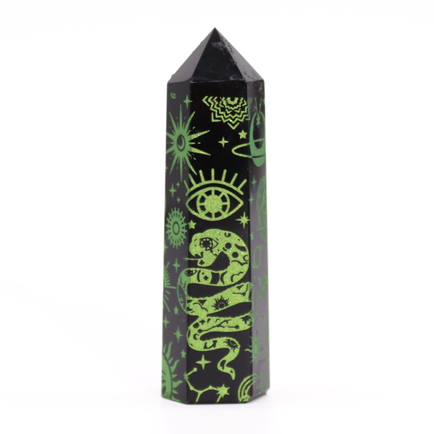 Black Obsidian Point - Mystic Story - Forest Green