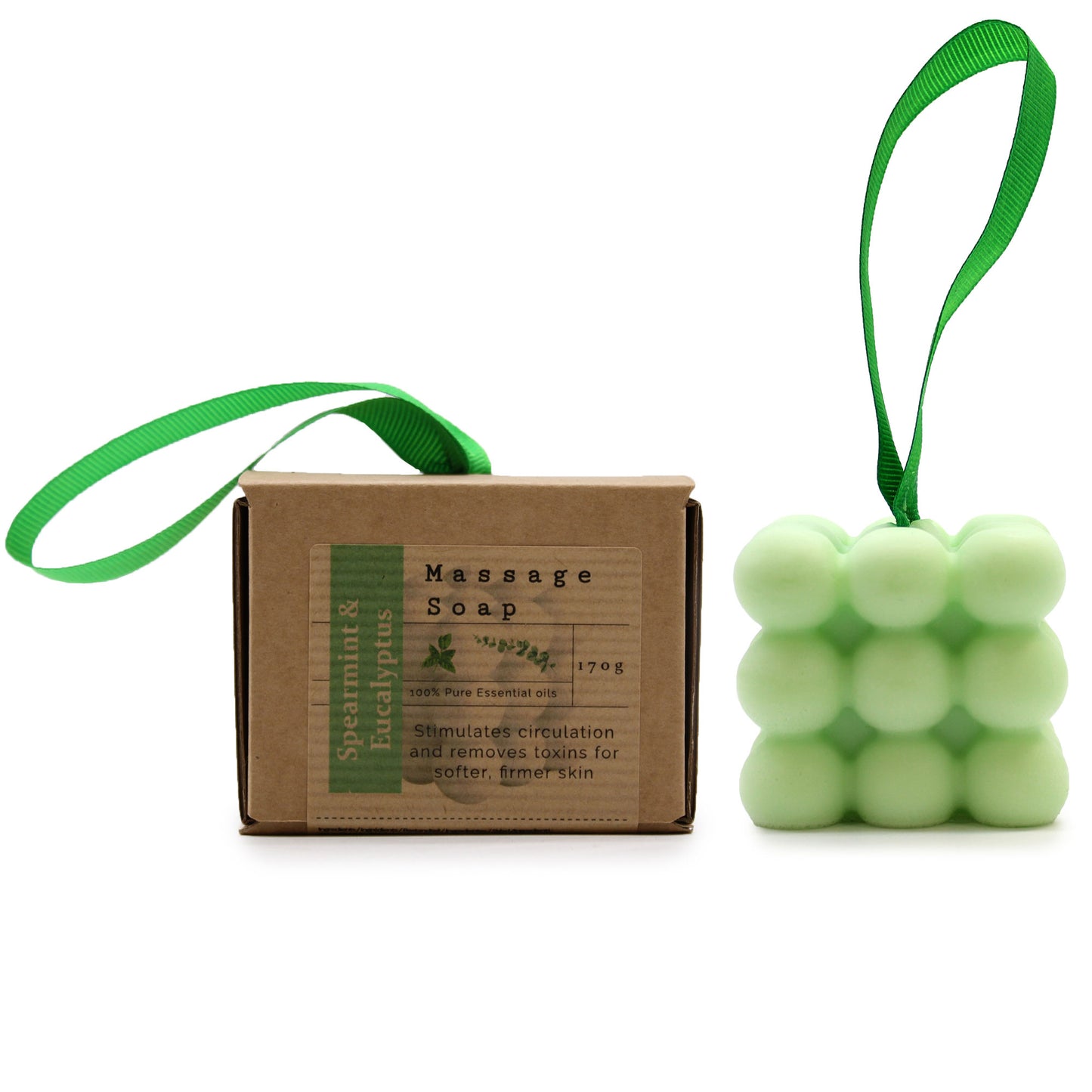 Boxed Single Massage Soaps - Spearmint & Eucalyptus