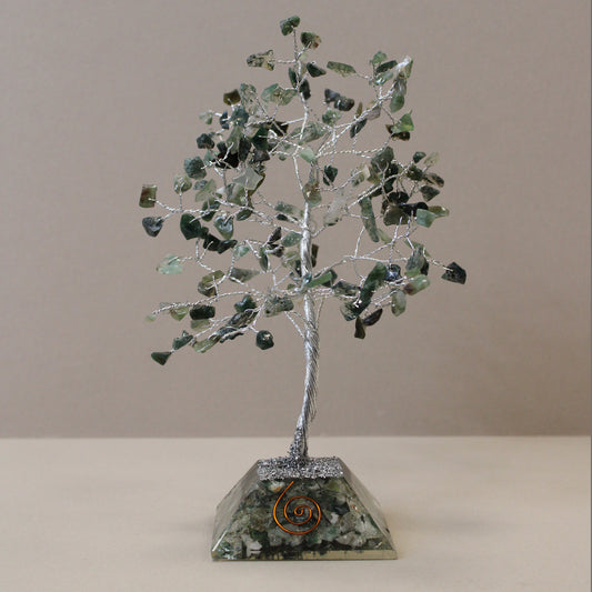 Gemstone Tree with Organite Base - 160 Stone - Moss Agate