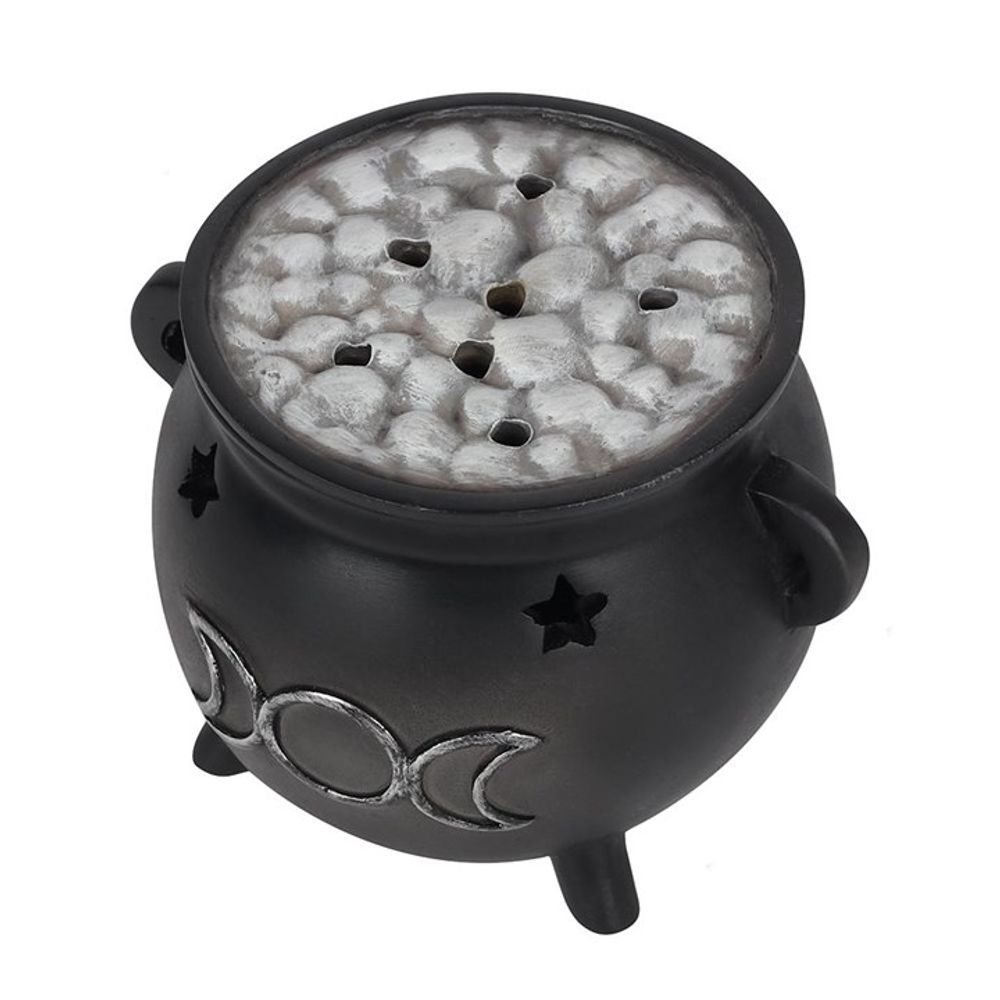 Triple Moon Cauldron Incense Cone Holder