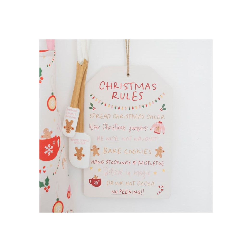 Sugarplum Fun Christmas Rules Hanging Sign