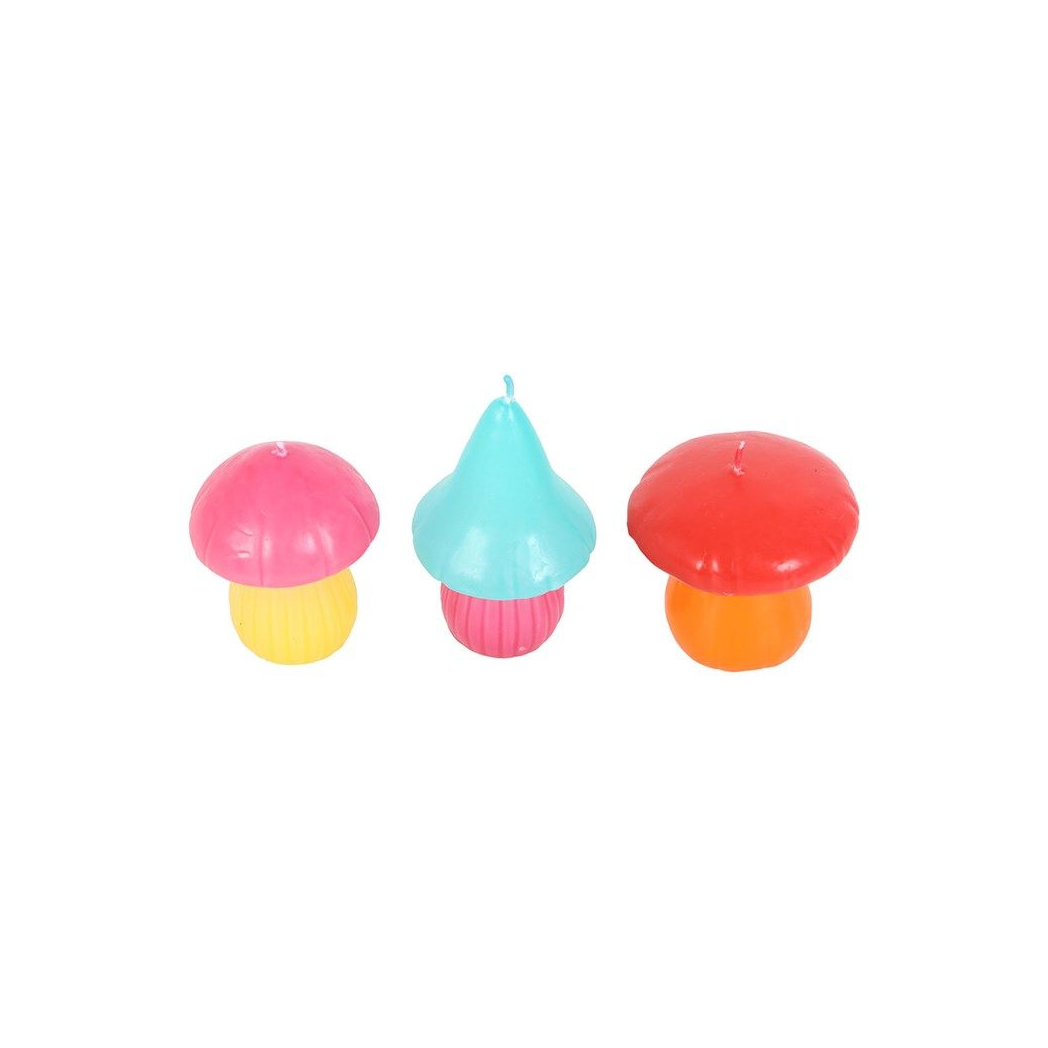 Set of 3 Mushroom Shaped Candles