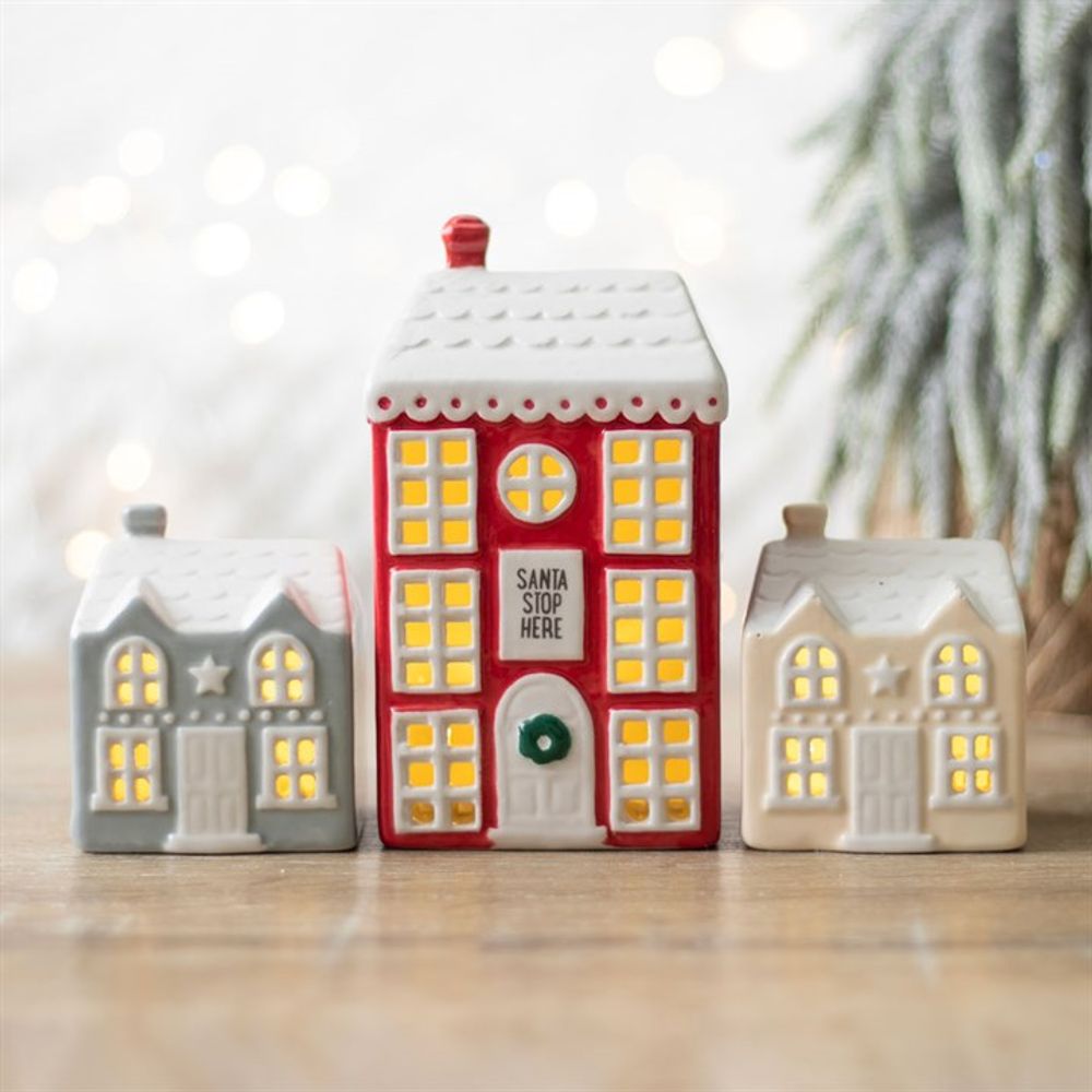 Set of 3 Light Up LED Christmas Houses